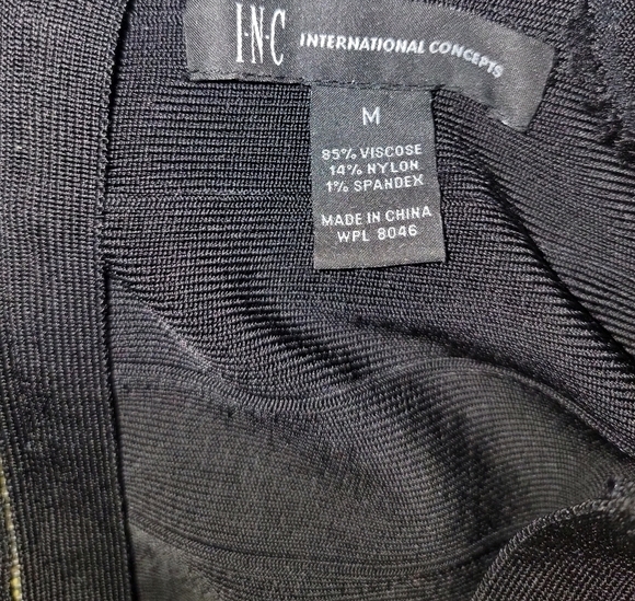 INC International Concepts Black 3/4 Length Sleeve Bandage dress - Picture 7 of 7